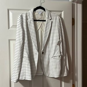 NWT Old Navy (large / tall) white blazer with black stripes.